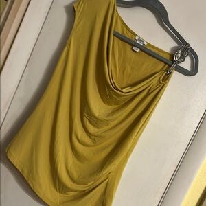 CACHÉ Elegant Yellow Drape Top
